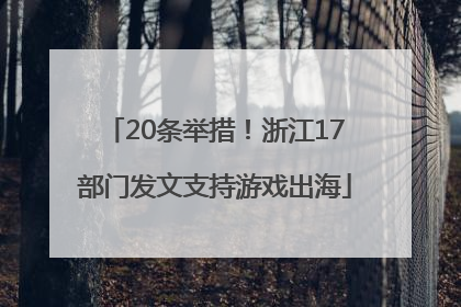 20条举措！浙江17部门发文支持游戏出海